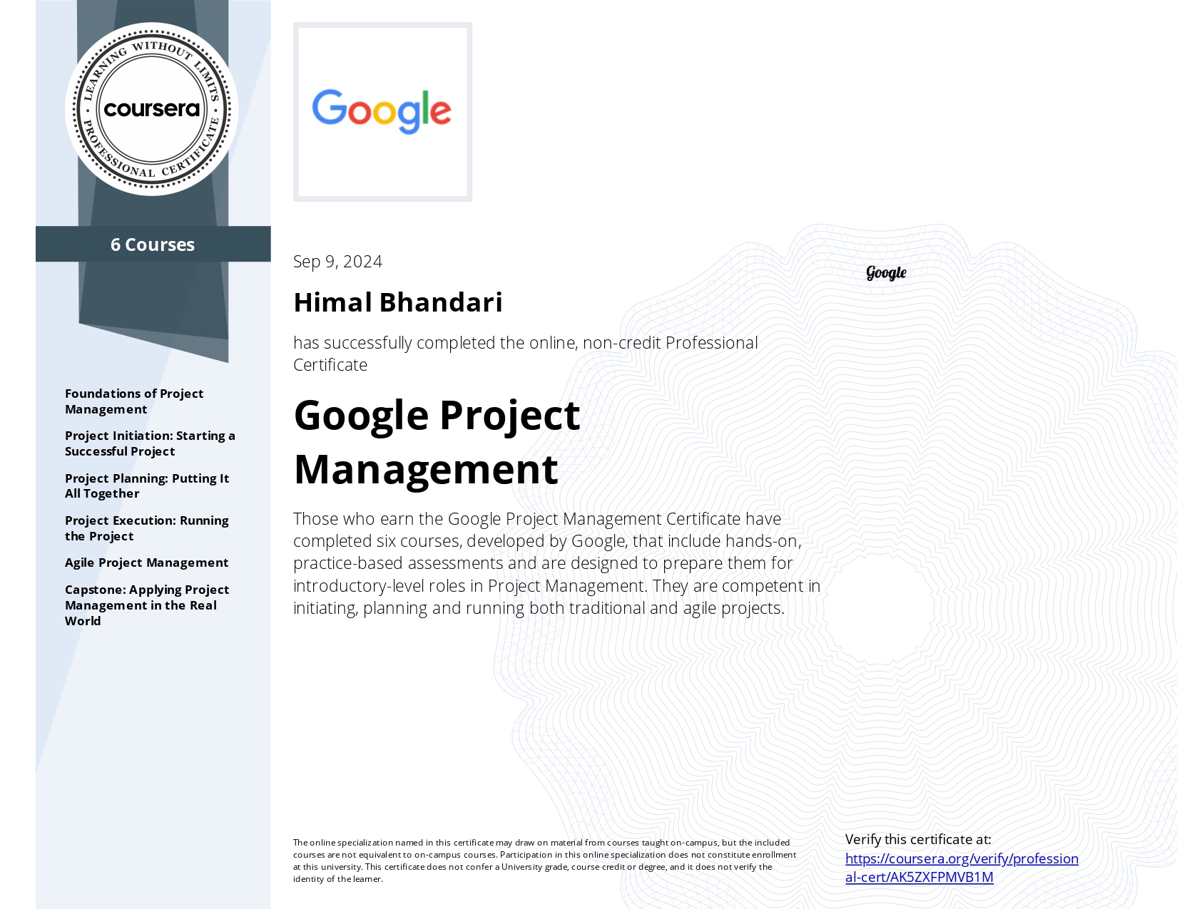 Google Project Mangement